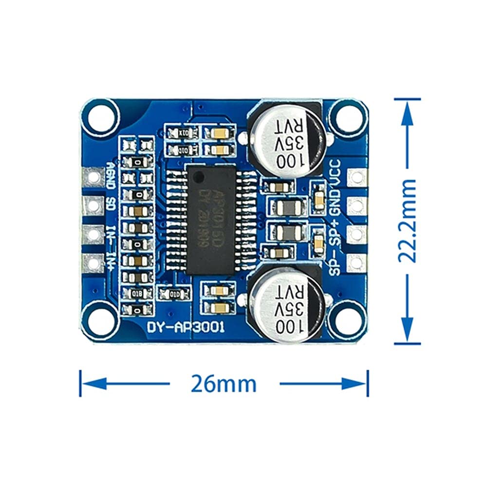 Rakstore 2pcs 10W / 20W / 30W Power Amplifier Module Class D Digital Amplifier Board 12V / 24V Supply DY-AP3001