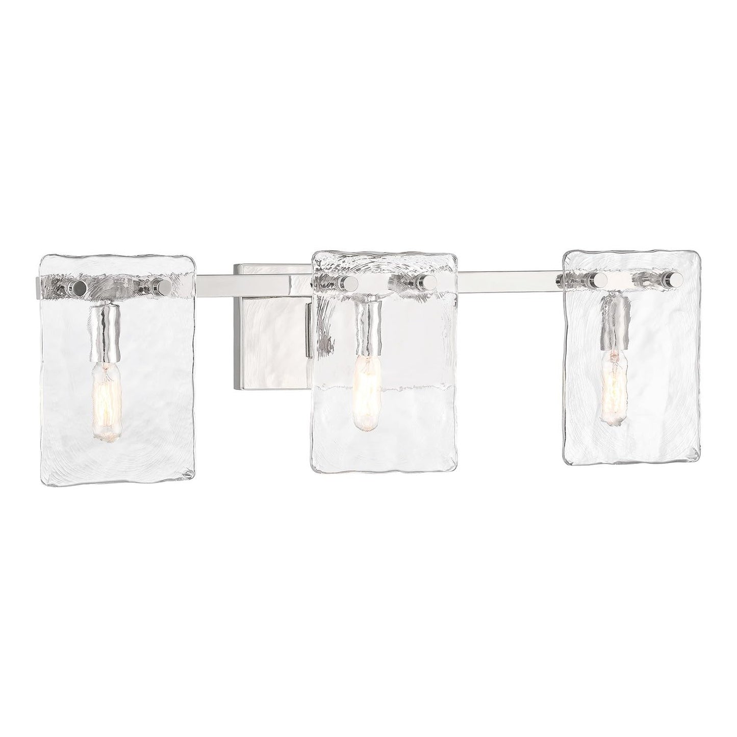 Savoy House 8-8204-3-109 Genry Coastal Farmhouse Handmade Water Glass Bathroom Vanity Wall Light, 3-Light 180 Total Watts, 8" H x 25" W, Polished