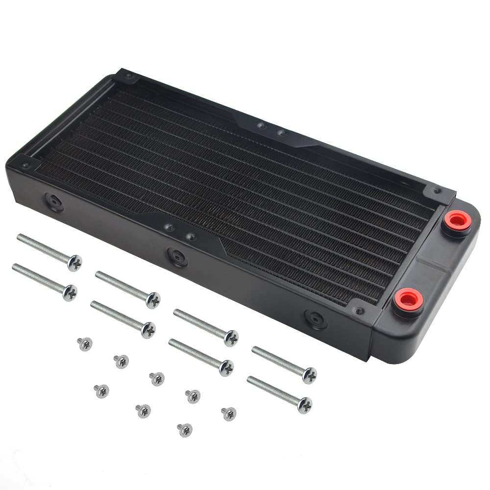 BXQINLENX 10 Pipe Aluminum Heat Exchanger Radiator for PC CPU CO2 Laser Water Cool System Computer 240mm