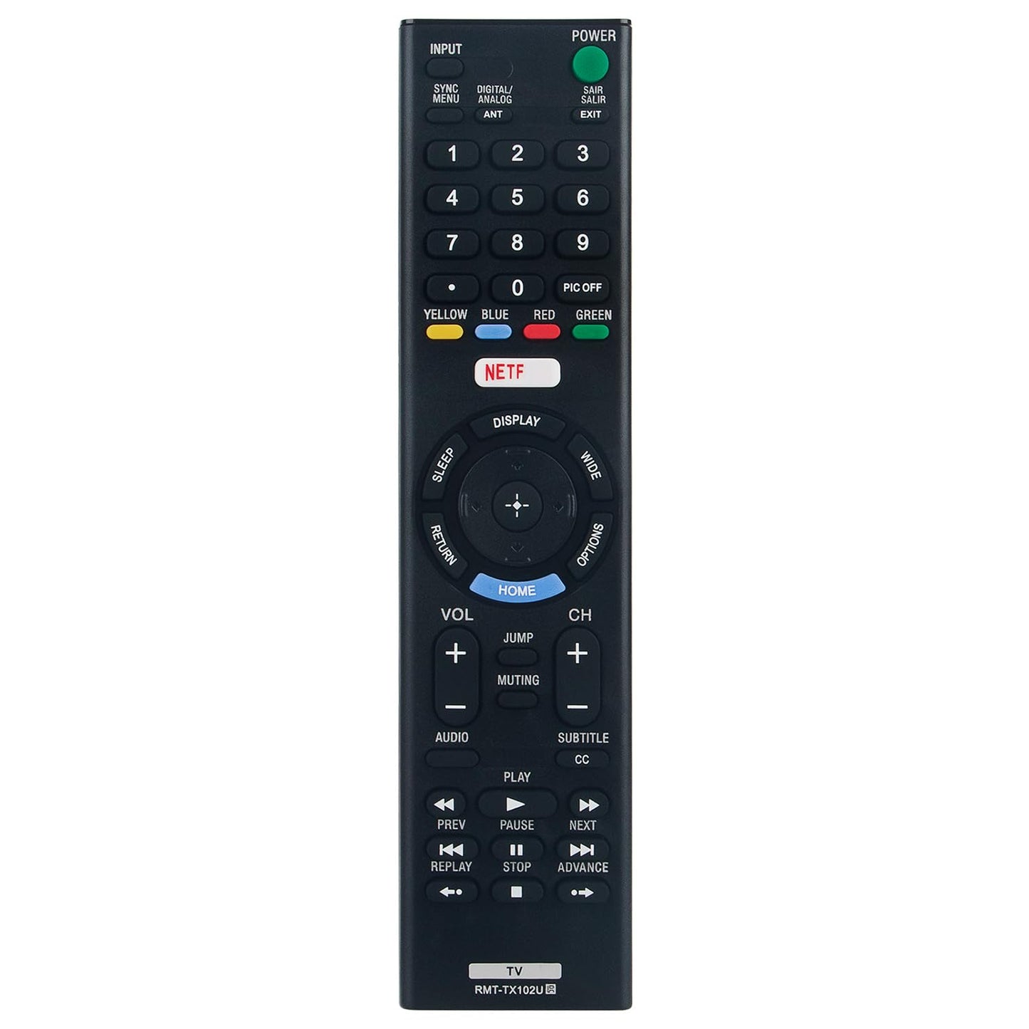 RMT-TX102U Replaced Remote fit for Sony TV KDL-48W650D KDL-32W600D KDL-40W600D KDL-32R500C KDL-32W650D KDL-40R510C KDL-40R530C KDL-40R550C KDL-55W650D