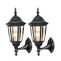 FUDESY Outdoor Wall Porch Lights, Exterior Waterproof Wall Sconce Light Fixture, Black Plastic Wall Lantern Wall Mount Lighting for Front Door