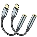 TIPSEAN USB C to 3.5mm Headphone Jack Adapter(2 Pack), USB-C to Aux Audio Dongle Cable for iPhone 17 Pro Max/17 Pro, 16/15 Pro Max, 16/15 Pro, Galaxy…