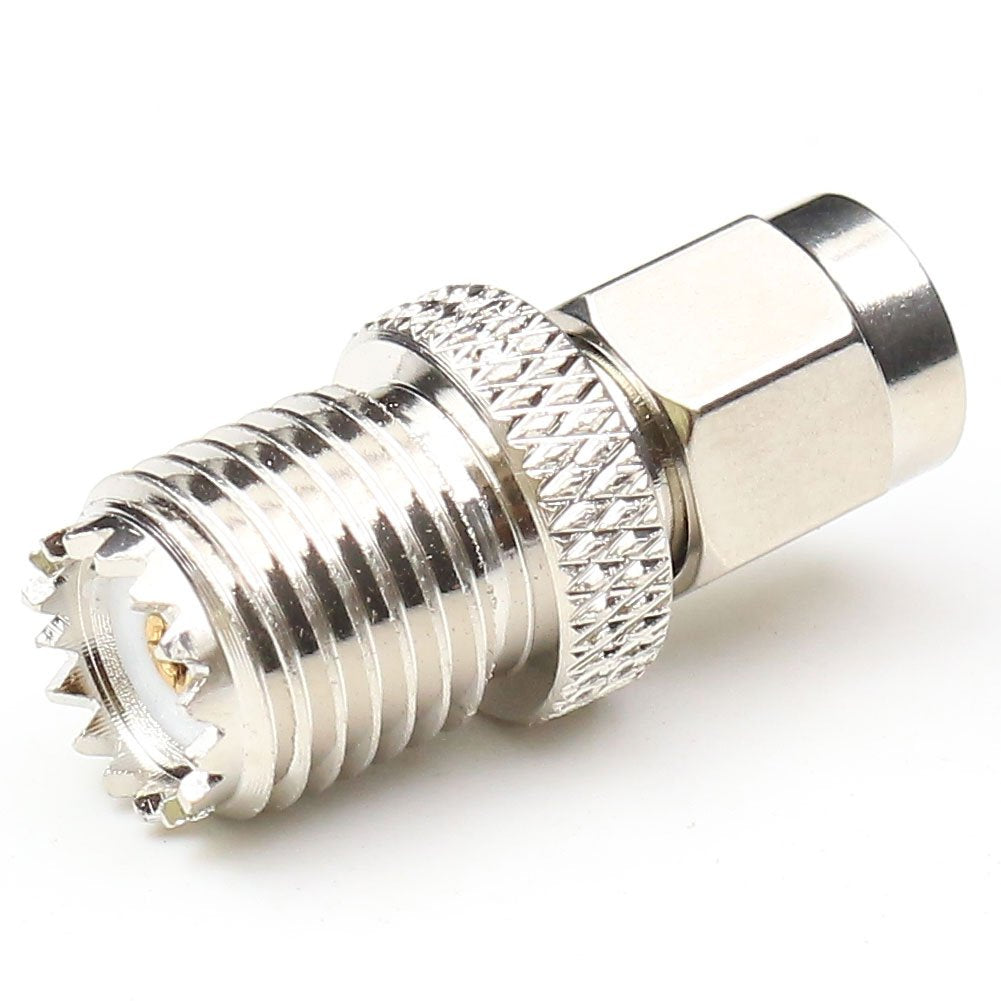 ANHAN SMA Male to Mini UHF Female Connectors Pl259 to SMA coaxial Cable Adapter RF SMA Coax Connectors Nickel Plated 2Packs