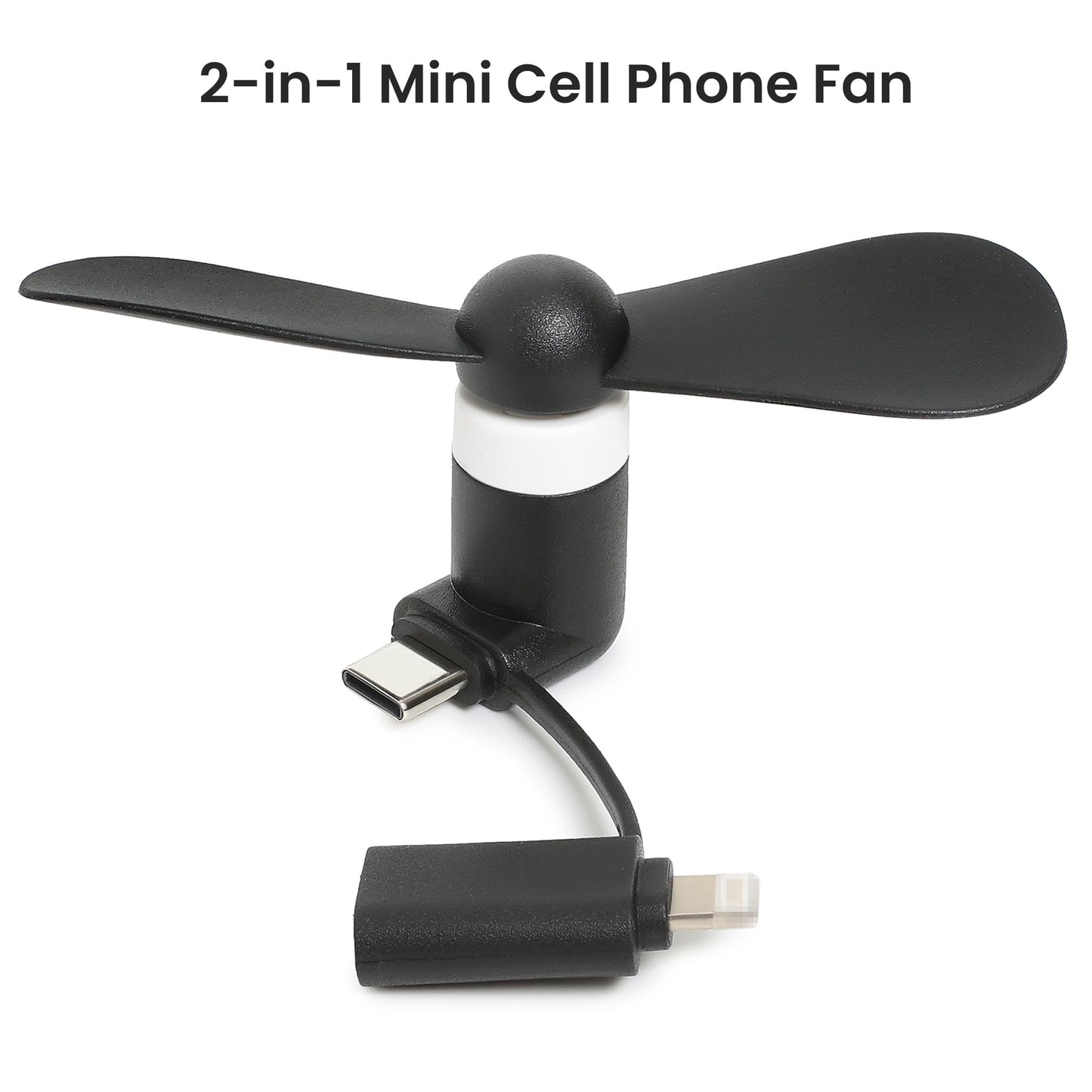 Aeergured 24 Pack Phone Fan Bulk, 2-in-1 Portable Mini Cell Phone Fan Compatible for iPhone, iPad, Android Smartphone, Tablet - Colorful and Powerful