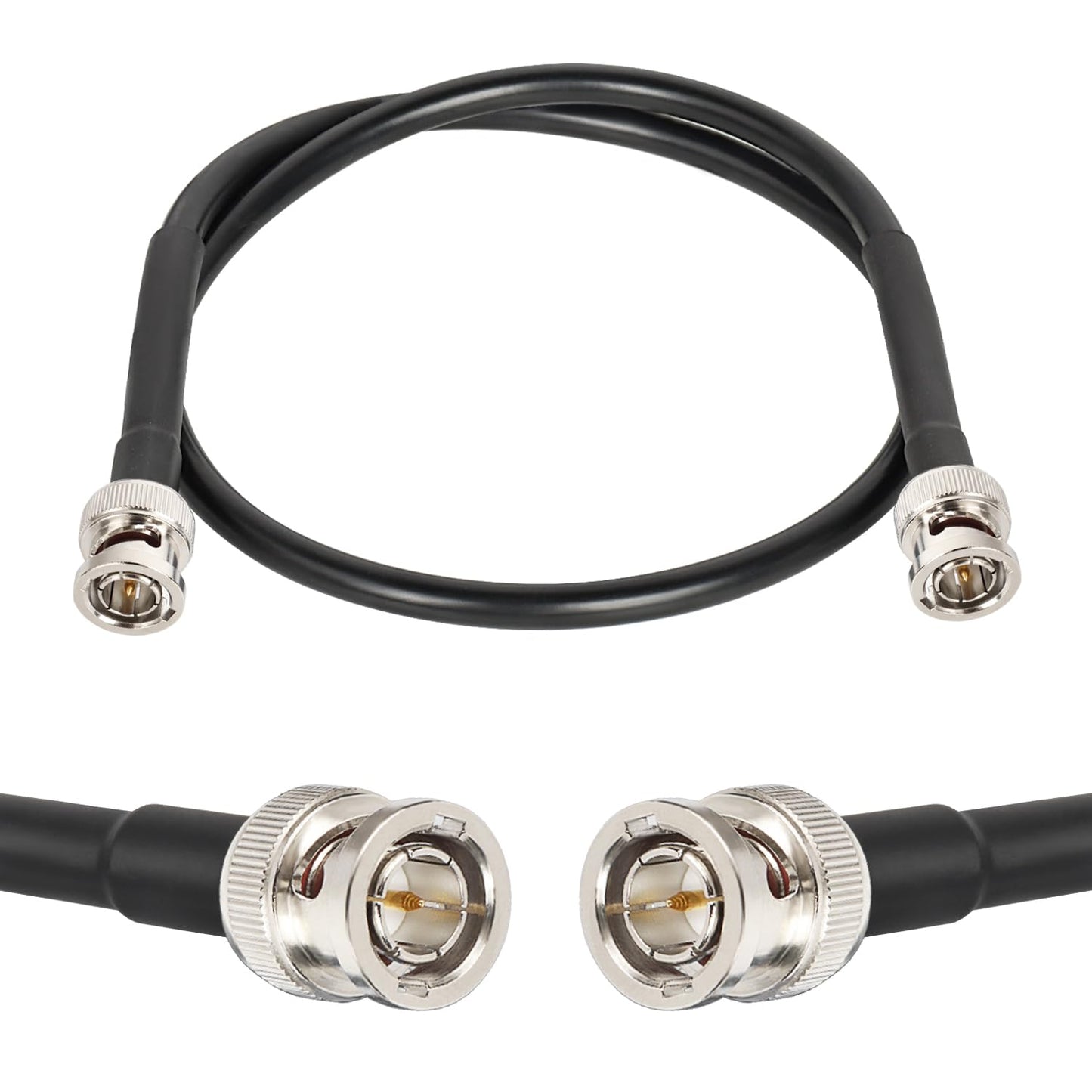 XRDS -RF 12G SDI Cable 2FT, SDI Video Cables 3G/6G/12G 75ohm BNC Male Cable Supports HD-SDI/3G/6G-SDI/4K/8K for Video Security Camera SDI Converter