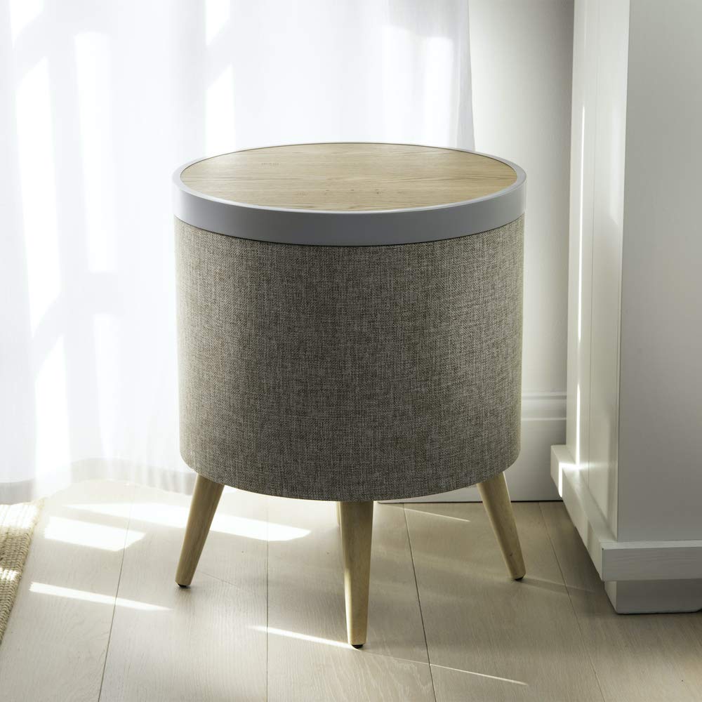 KOBLE Zain Side Table with Speaker and Subwoofer - Oak Top