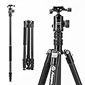 Fotopro 73" Carbon Fiber Tripod for Camera Compact Travel Tripod with Ball Head Detachable Monopod with Quick Release Plate and Camera Bag Load up