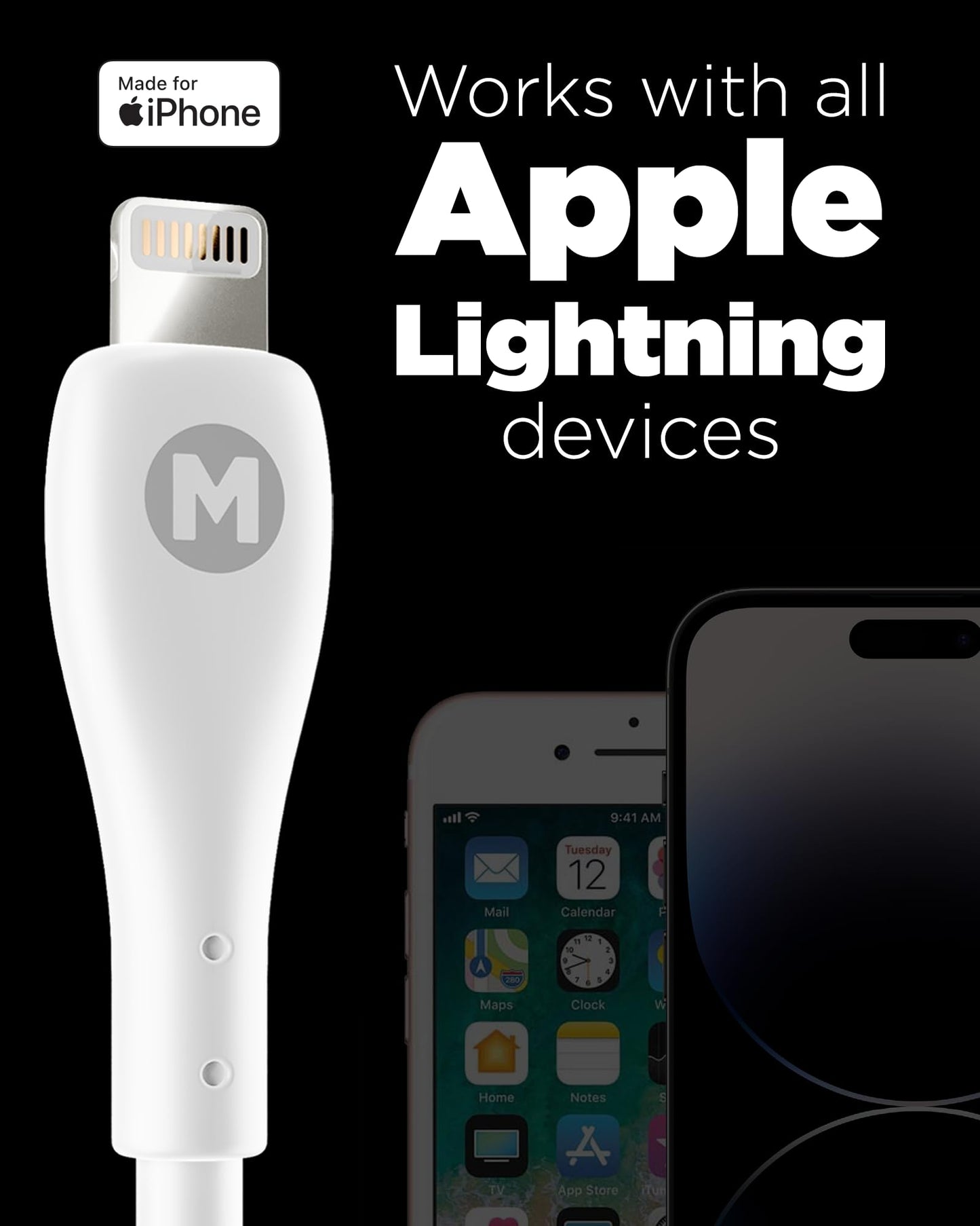MAGFAST Lux USB-C to Lightning Cable | Alpine White | 6ft | Apple MFi Certified | Fast Charging Cord for iPhone 14 14 Pro Max Plus & Mini 13 12 11 8…