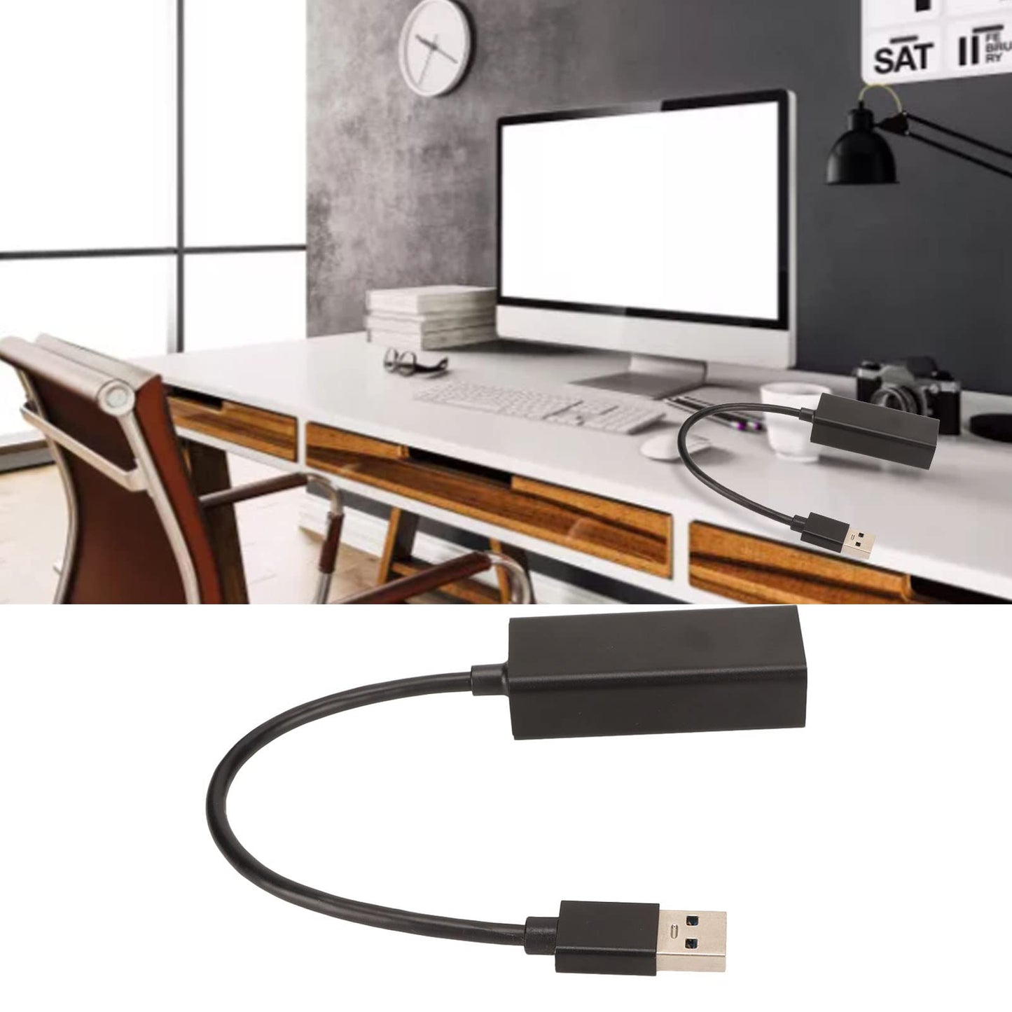 hoopoocolor USB C to RJ 45 Ethernet Adapter, DSP Technology Mixed Mode Signal Technology Adaptive Equalization 10Mbs RTL8156B USB Ethernet Adapter
