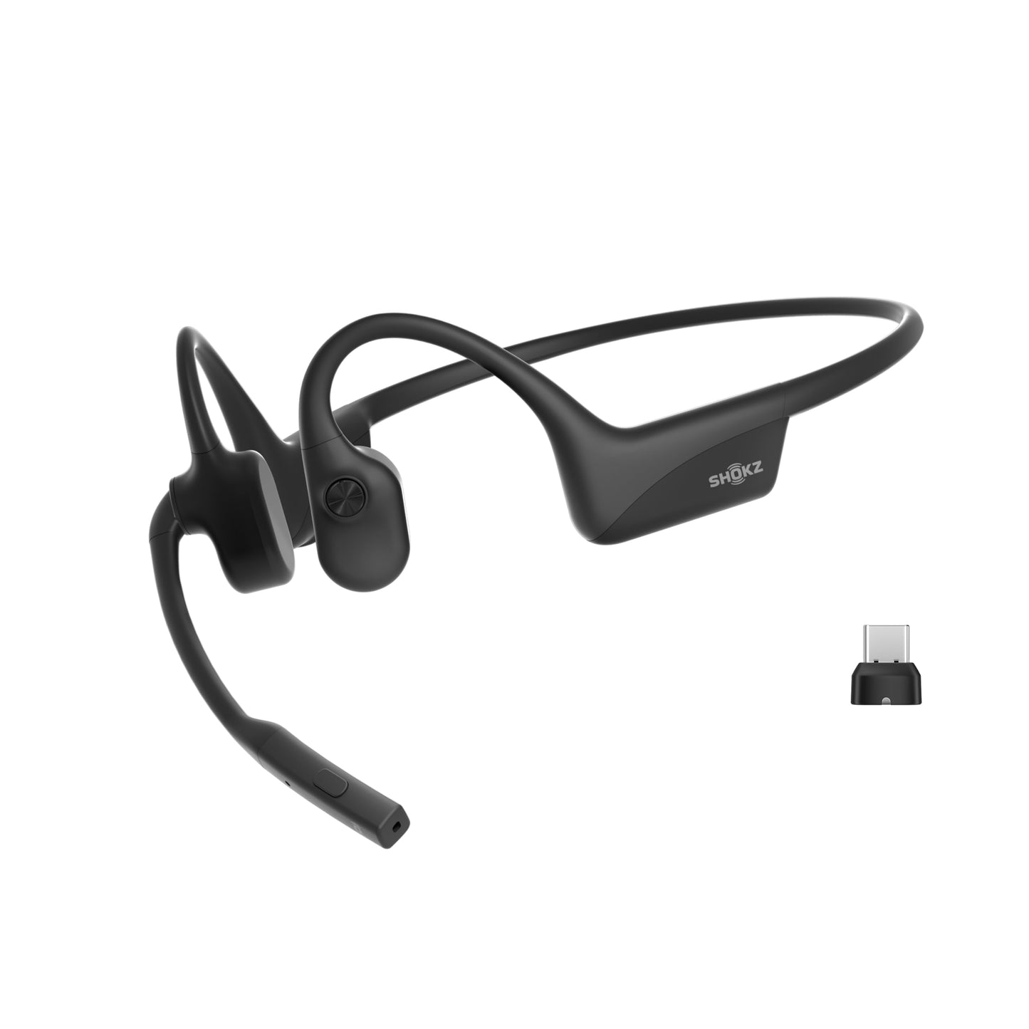 SHOKZ OpenComm2 UC 2025 Upgrade-Open-Ear Wireless Computer Headset with Boom Mic, Bone Conduction Bluetooth Stereo Headphones (Renewed)