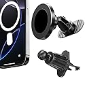 RayLink Strong & Short for MagSafe Car Mount: 3-Way Mount (Windshield/Vent/Dashboard) - 360° Swivel Magnetic Holder, 38 lbs Hold for iPhone