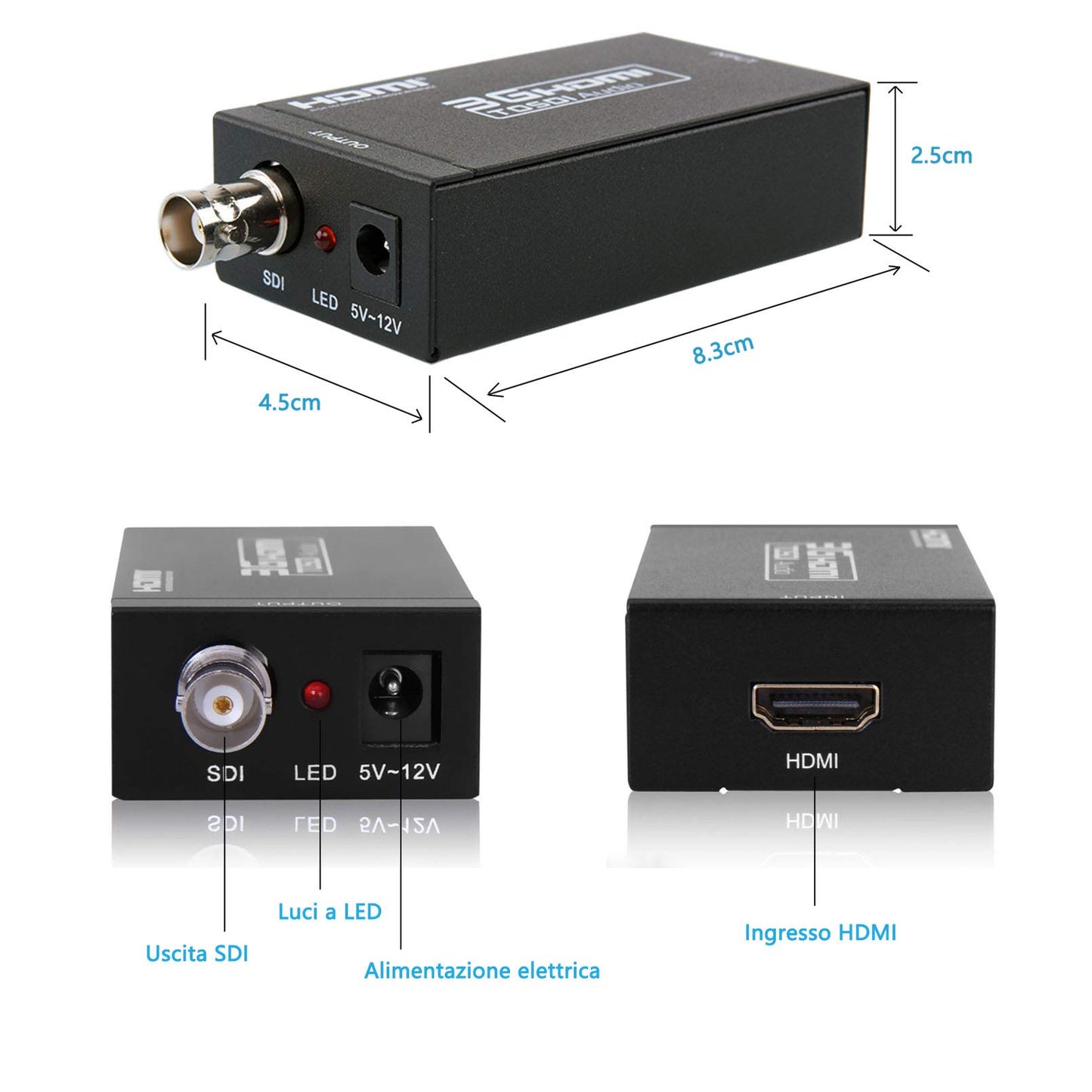 HDMI to SDI Converter, HDMI to SDI Converter, HDMI to SDI Adapter, SD-SDI/HD-SDI/3G-SDI Adapter for Camera, Home Theater