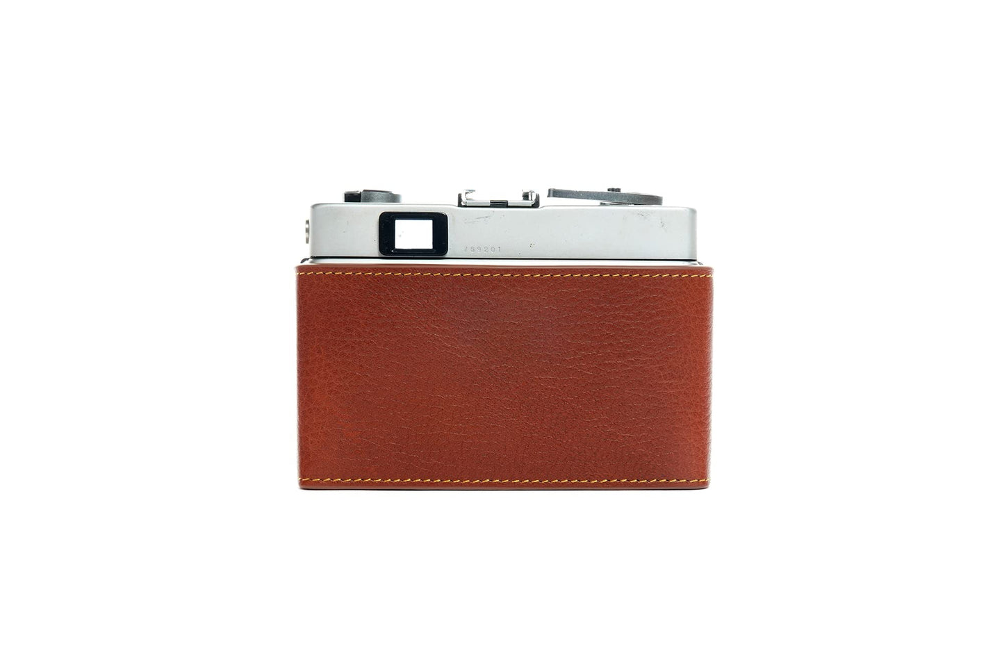 C35 Case, BolinUS Handmade Genuine Real Leather Half Camera Case Bag Cover for Konica C35/C35 Automatic/C35 Flashmatic Camera With Hand Strap (Brown)