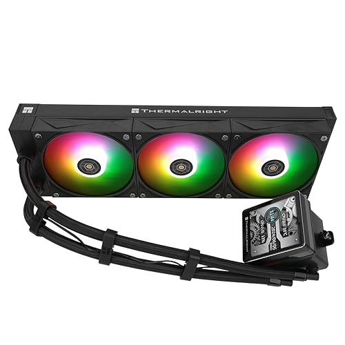 Thermalrlght Grand Vision 360 ARGB Black CPU AIO Cooler,PC 360 Specification Water Cooler System,IPS LCD Screen with 480x480 Resolution,for