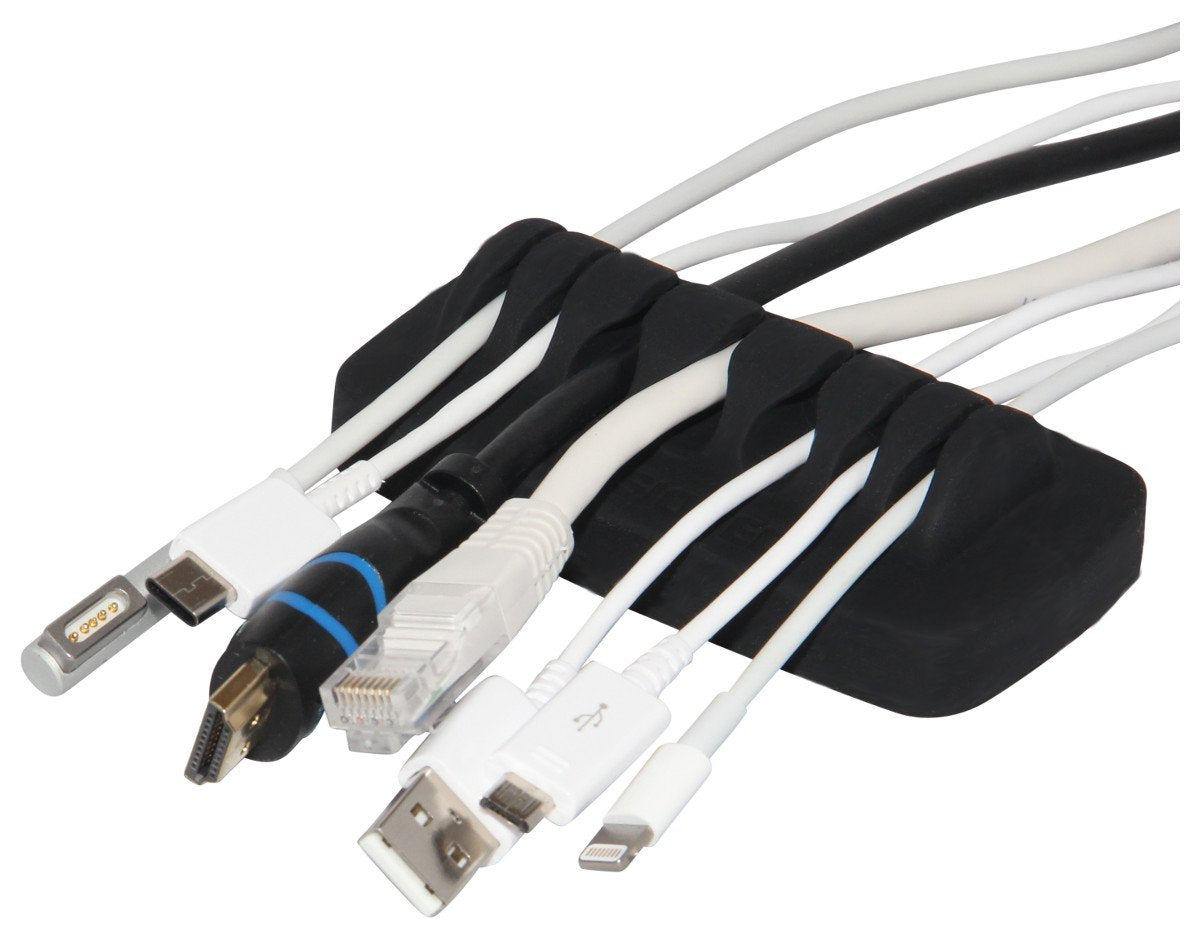 Heaviest Cable Organizer on The Market! Compact and Weighted Desktop Cord Holder and Cable Organizer, Eco-Friendly Silicone, No Bad Smell, Bundled