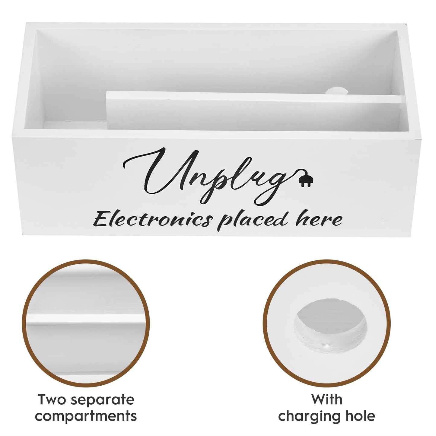 WHXE MNHEE Unplug Box,Premium Cell Phone Box for Family Time,Holds 18 Phones,Cell Phone Jail with Charging Holes for Phones, Tablet, Electronics