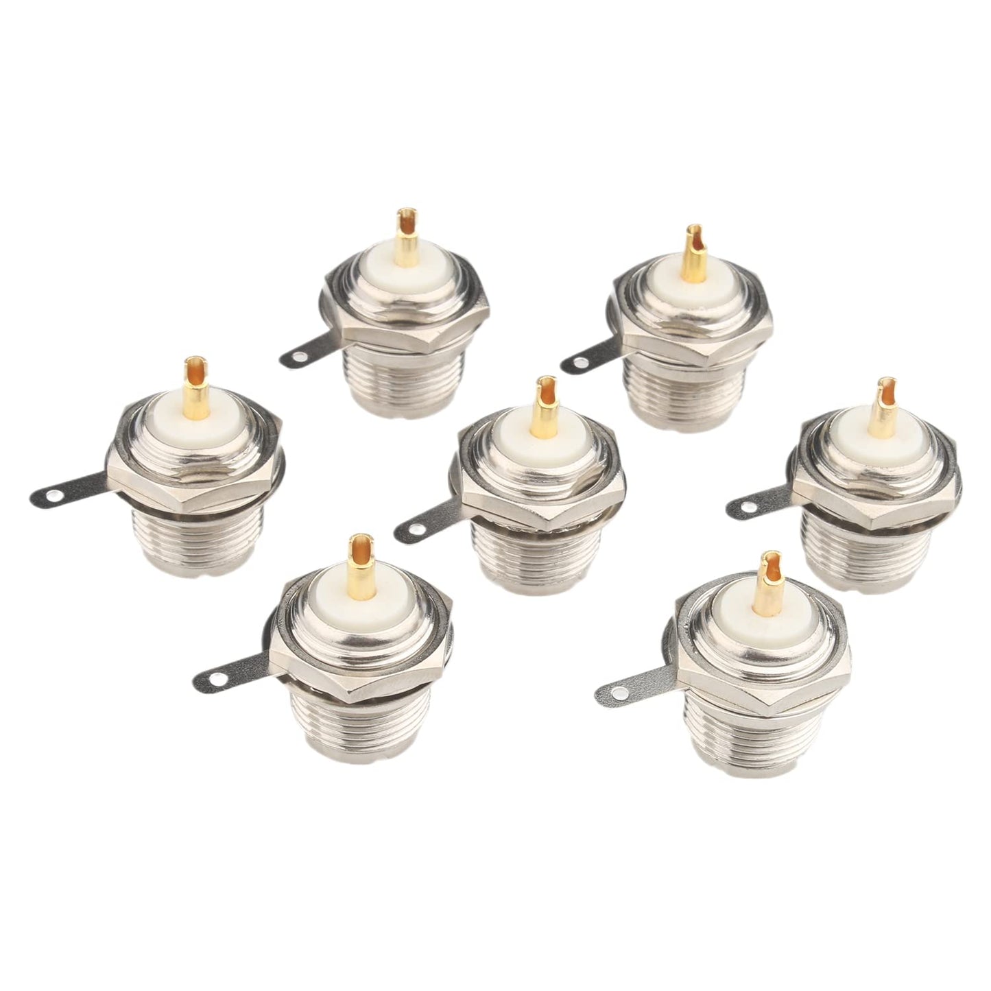 Fanbalunke SO239 Bulkhead Connector 7 Pcs PL259 Bulkhead Adapter UHF PL259 Female Nut Bulkhead Panel Mounting Straight Socket with UHF Handle Deck