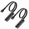 AVERZELLA 2 Pack Cooling Fan 1 to 5 Hub, All 4 Pin Cooling Fans Power Extension Cable for PC Case Internal Motherboard Fan, 5 Way Splitter Wire