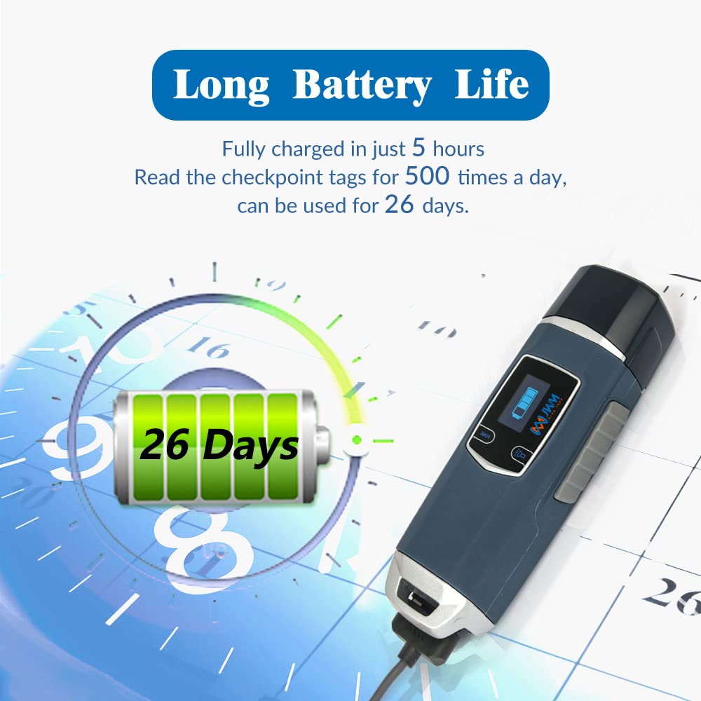 JWM Long Range Security Guard Patrol Tour System, Flashlight, Free Cloud Software, 2.4G Card for Long Distance Reading