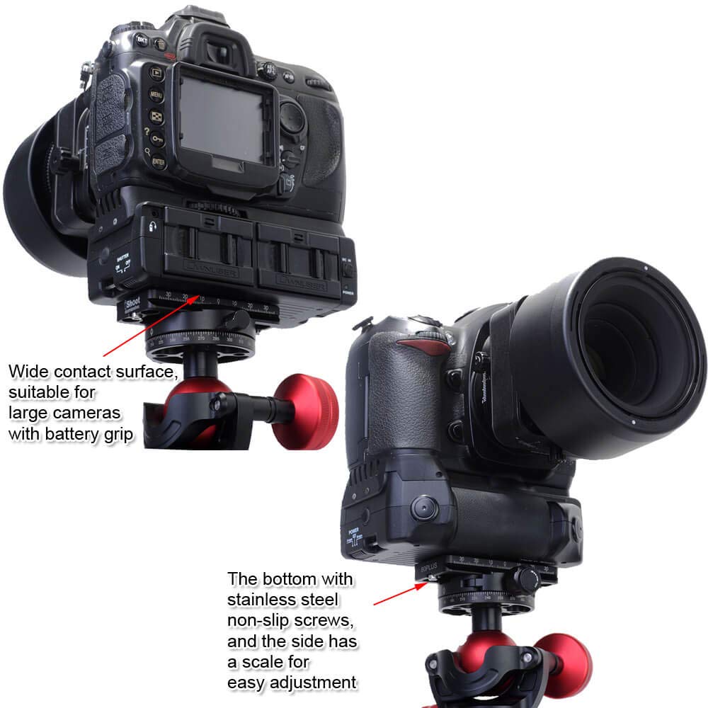 iShoot 80mm Long Metal Quick Release Plate for Large Camera Body with Battery Grip, Compatible with 39mm Arca-Swiss Fit Tripod Head Clamp