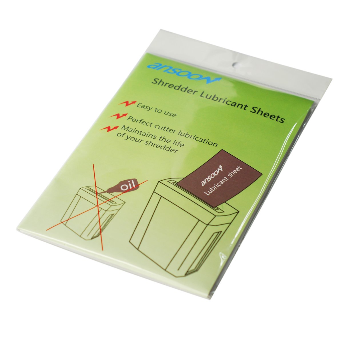 Ansoon Paper Shredder Lubricant Sheets, Paper Shredder Sharpening & Lubricating Sheets (12PCS)