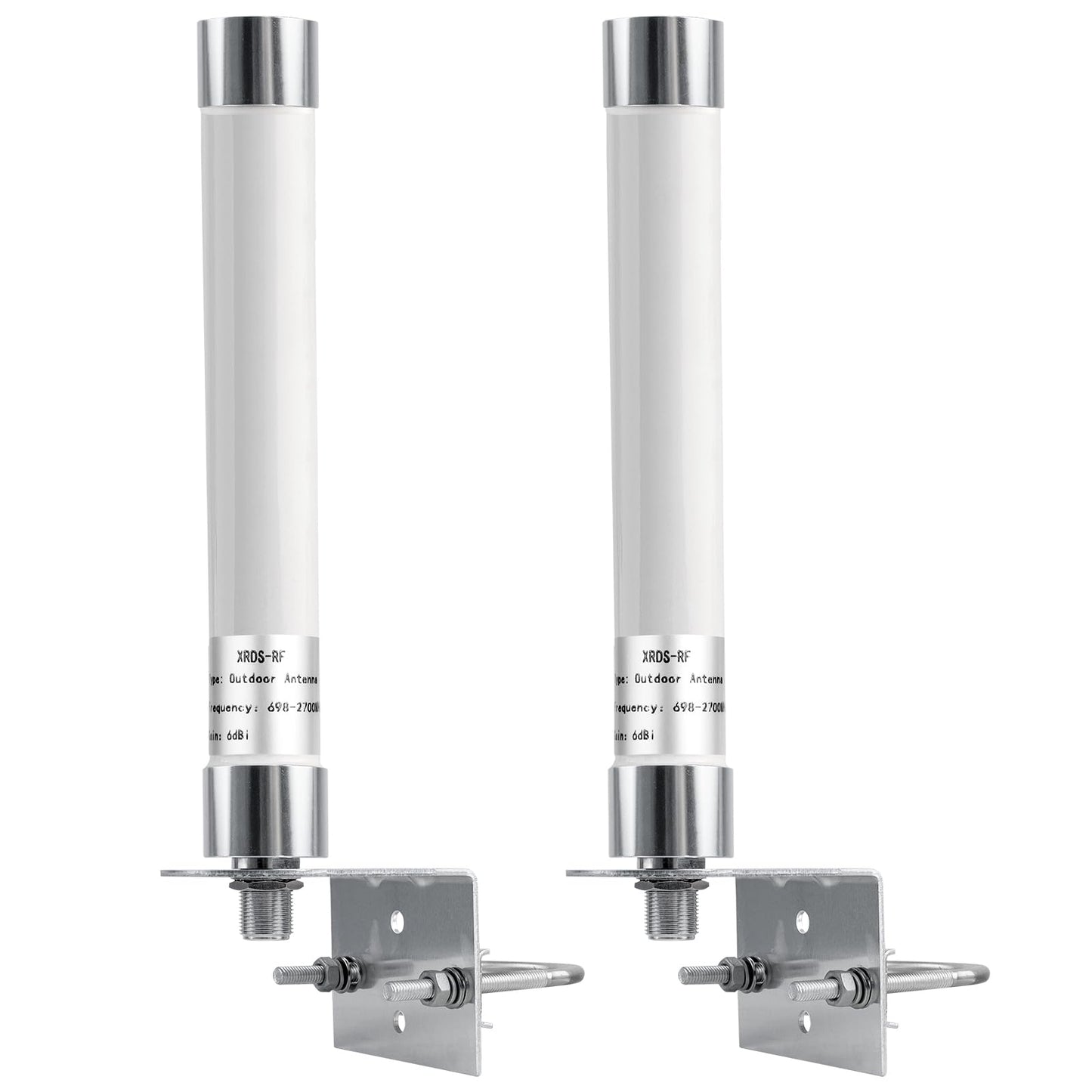 XRDS-RF 4G LTE Antenna 6dBi Omni-Directional Outdoor Fixed Mount Antenna with N Female Connector for Router, Modem, Radio, Signal Amplifier 2PCS