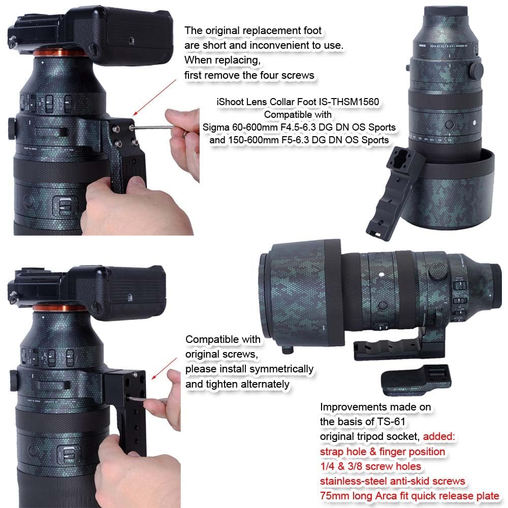 duomianshou Replacement Foot Lens Collar Stand Tripod Mount Ring Base Compatible with Sigma 60-600mm f/4.5-6.3 (DG DN OS Sports)(DG OS HSM