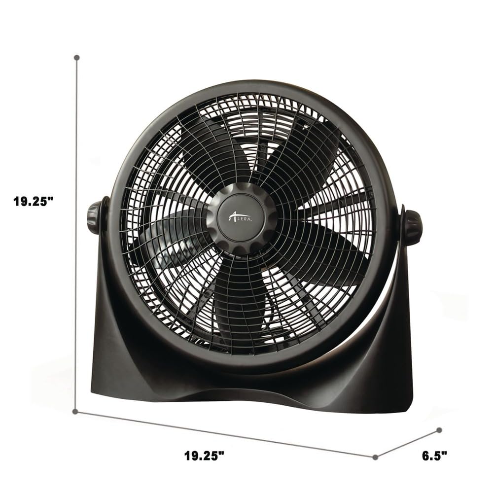 Alera 16" Super-Circulation 3-Speed Tilt Fan, Plastic, Black