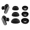 NANLANFAN Replacement Silicone Ear Tips for Bose QuietComfort Ultra Bluetooth Earbuds, 3 Pairs (Black, Assorted S/M/L)