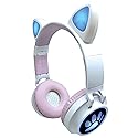 LEXiBOOK - 2-in-1 Wireless Rechargeable Headphones with Lights - Stereo Sound, Wireless Wired, Foldable, Adjustable, LED Lights - HPBTKT