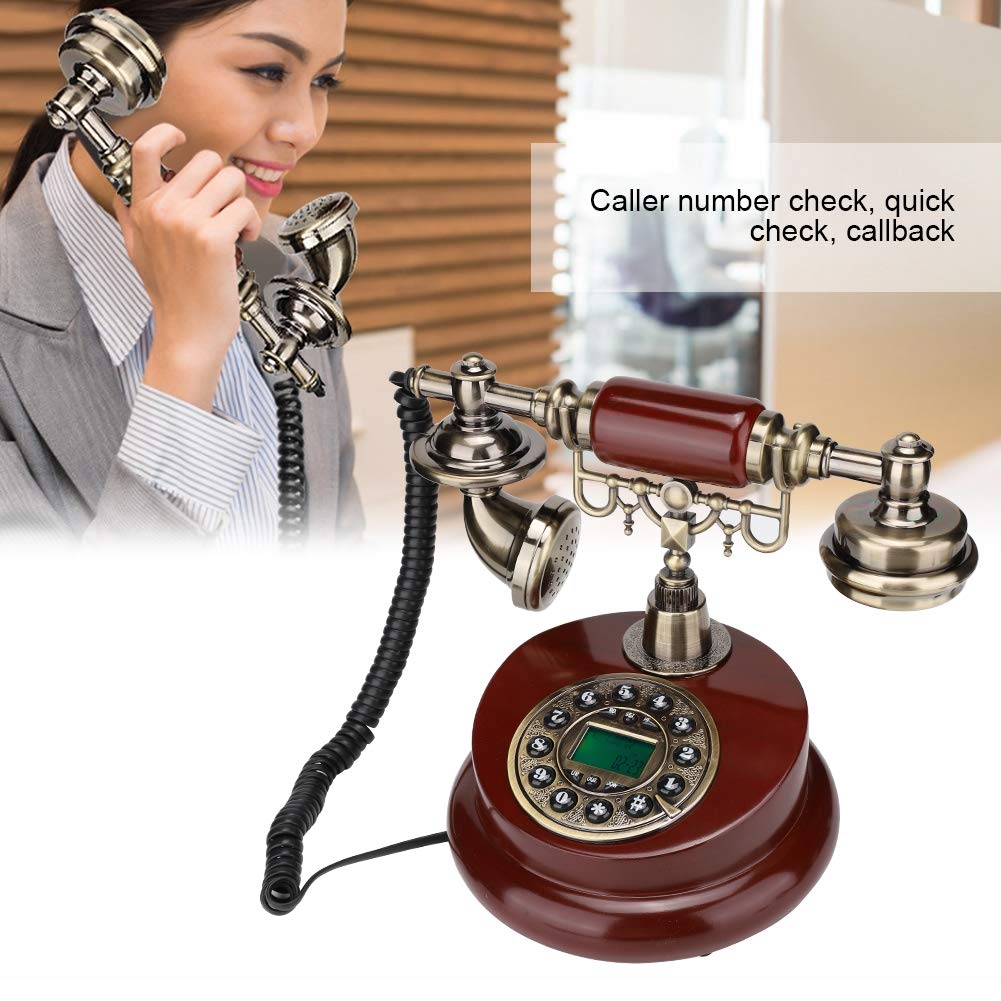 Old Fashioned Retro Telephone, MS-6100B European Retro Push Telephone Dial Desk Phone Home Decor Classical