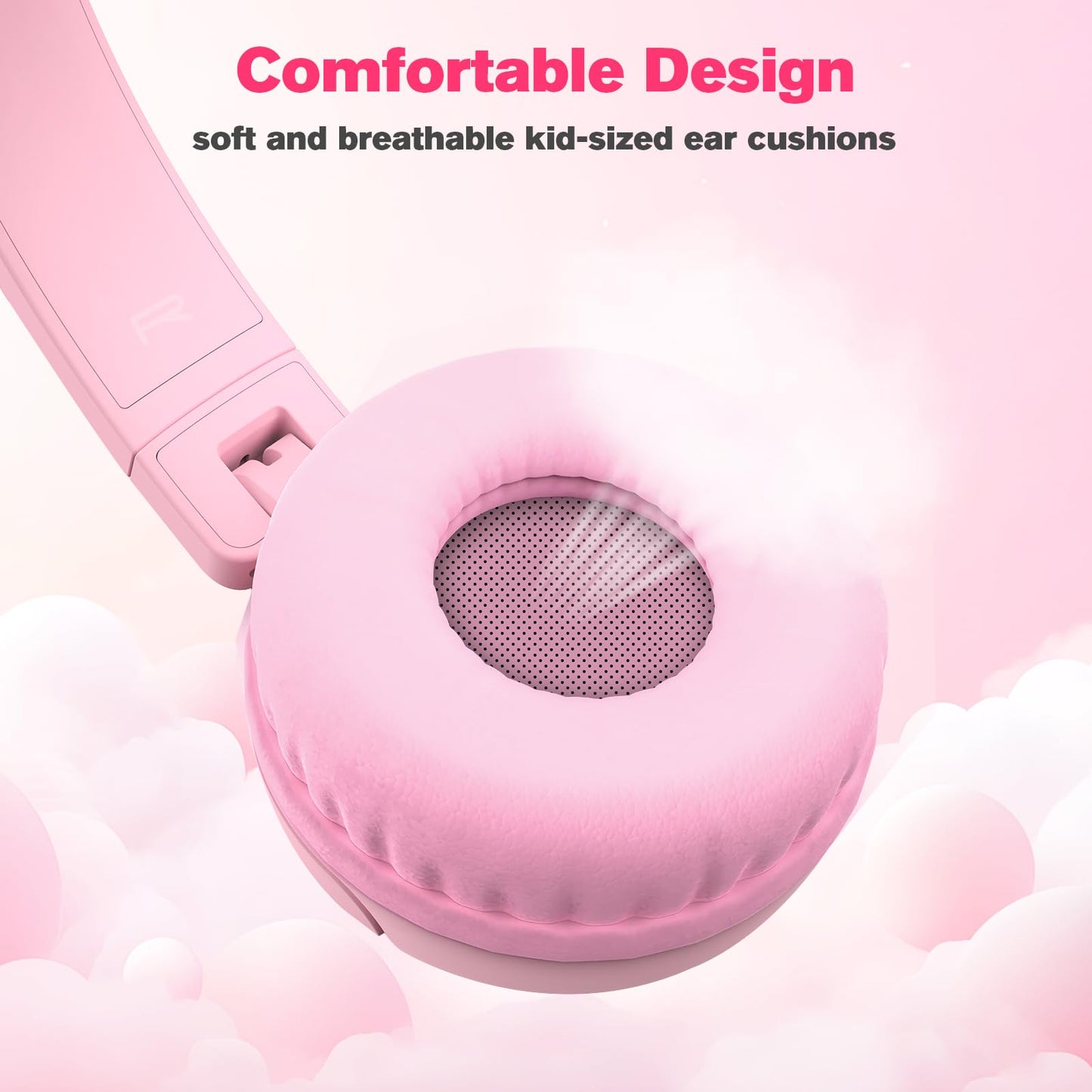 IYGR K6C Kids Headphones with USB-C, for Toddler & Kids Ages 2-12, 85dB Safe Volume Limited, Adjustable Headband & Foldable Wired, On-Ear Headphones