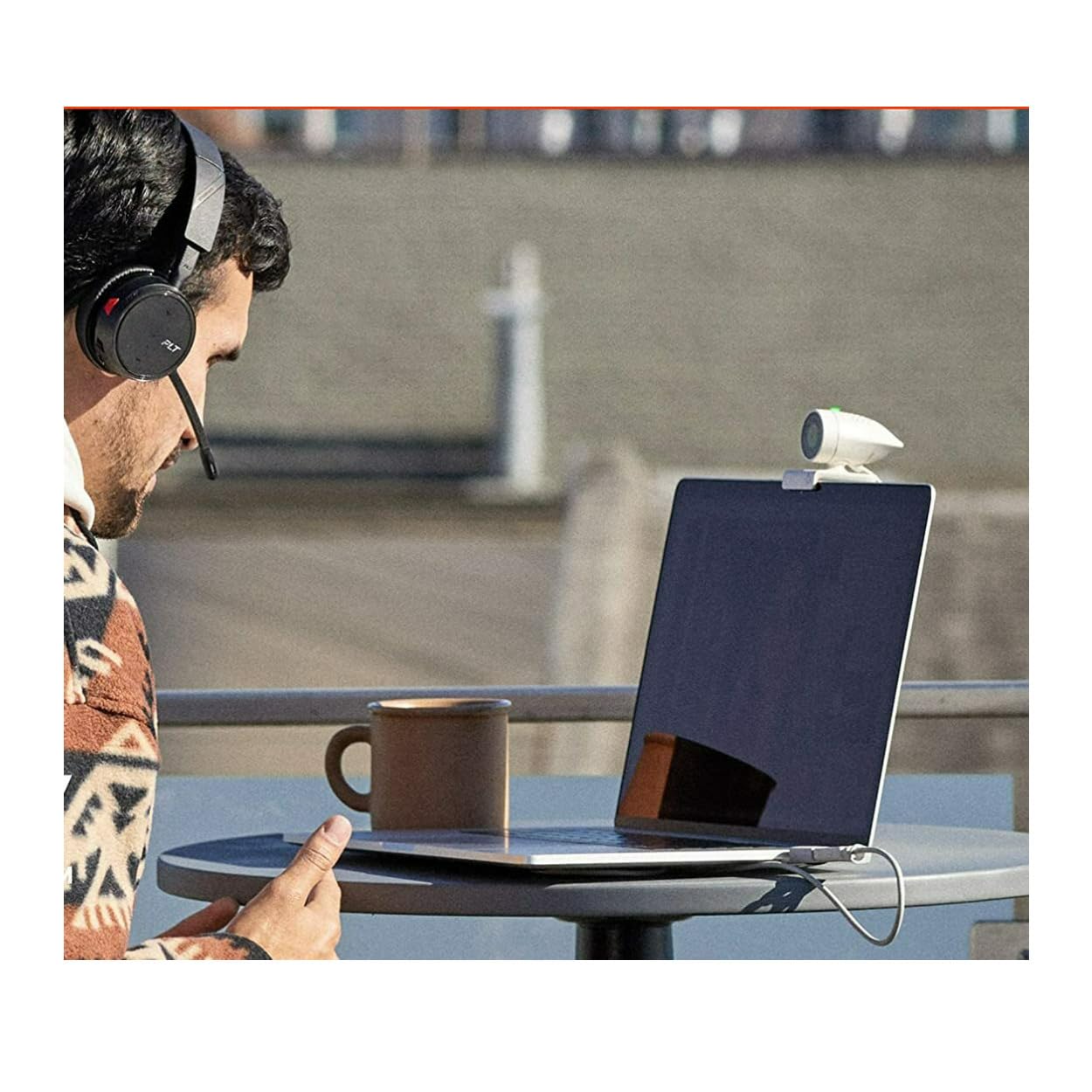 Plantronics Poly - Studio P5 Webcam with Voyager 4220 UC Headset Kit Polycom - 1080p HD Professional Video Conferencing Camera & Stereo Bluetooth