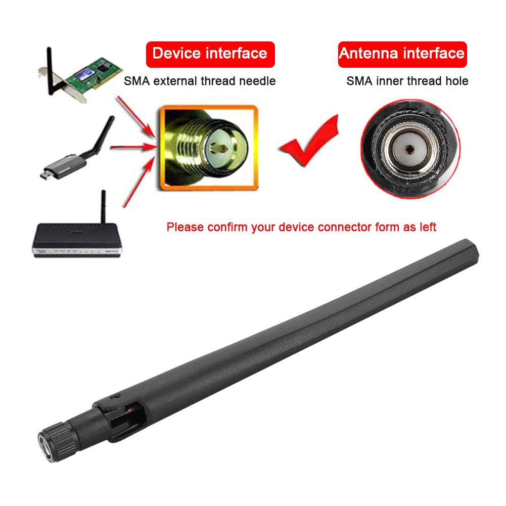 3PCS Network Card Router Antenna, 2.4G/5G Dualband 5dbi SMA Antenna for RT-AC68u AC66U