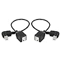 SinLoon USB 2.0 Type-B Printer Cable, 2-Pack USB B Female to Left Angle & Right Angle B Male Printer Extension Cable, for Scanner, Mobile HDD and More