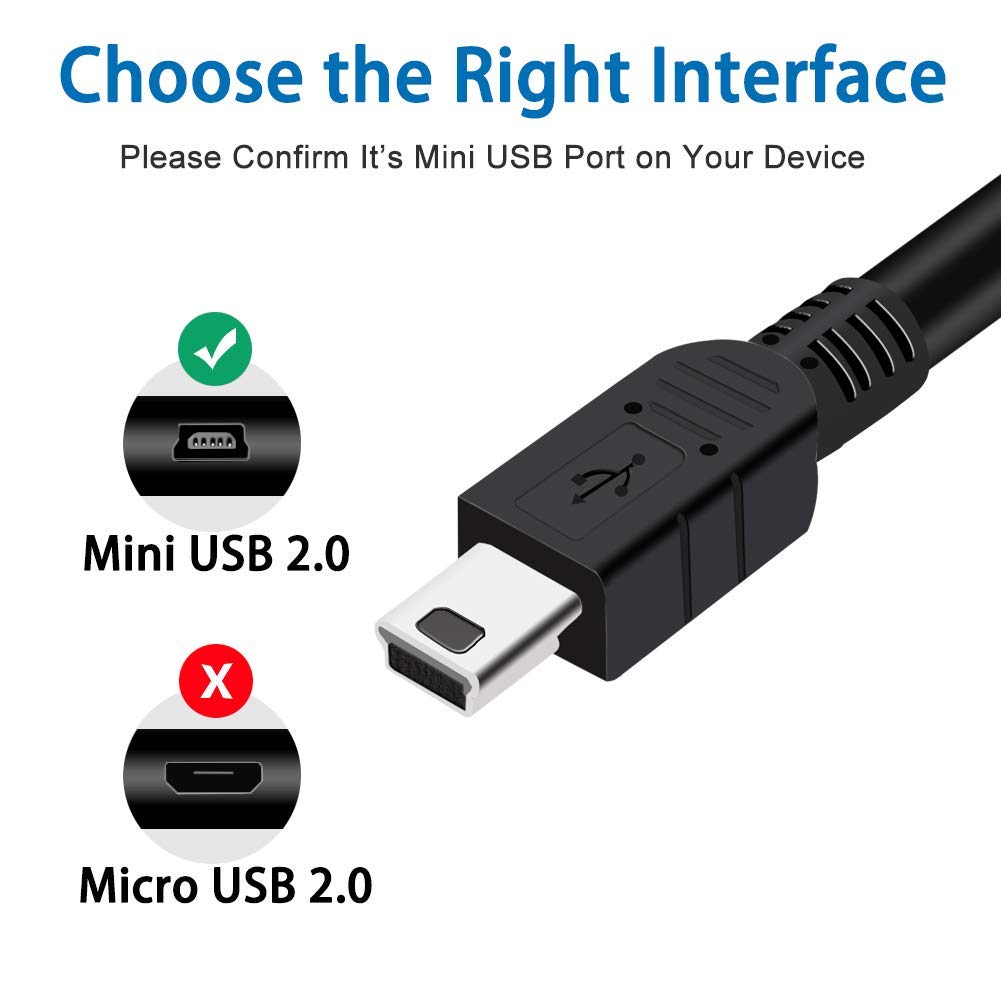 Replacement IFC-400PCU Mini USB Cable Camera Data Transfer Cord Charging Cable Compatible with Canon PowerShot/EOS/DSLR/ELPH/Gopro Hero 3+ Hero4