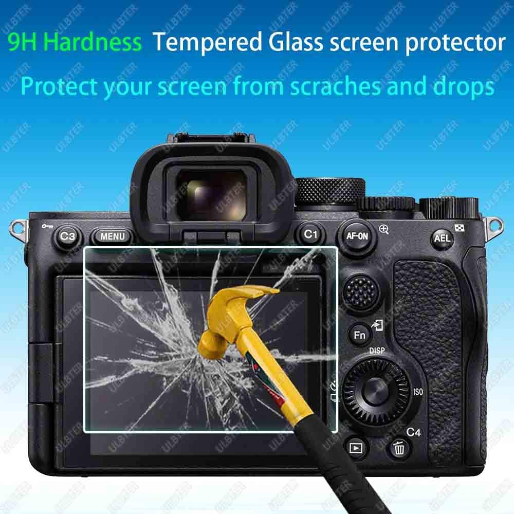 ULBTER Screen Protector for Sony Alpha A7S III A7S II A7SIII A7SII 7S III 7S IICamera & Hot Shoe Cover, Tempered Glass 0.3mm 9H Hardness Anti-Scrach