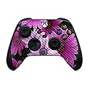 MightySkins Carbon Fiber Skin Compatible with Xbox Series X and S Controller - Purple Flowers | Protective, Durable Textured Carbon Fiber Finish |