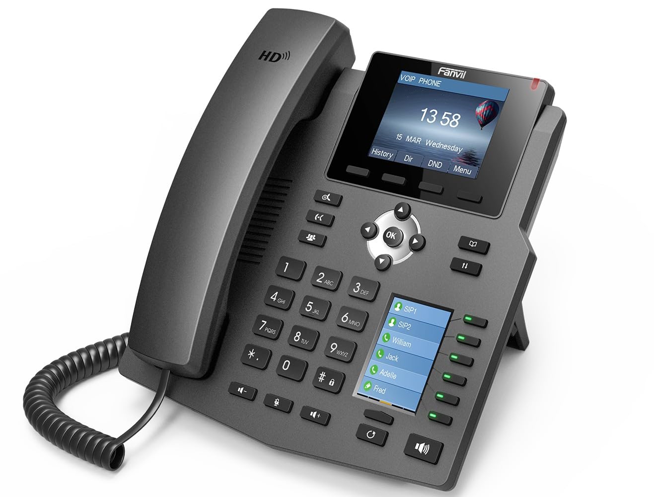 Fanvil Enterprise IP Phone X4 4 SIP Line PoE Capable and 2.8" Color Screen
