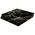MightySkins Skin Compatible with Sony PS4 Slim Console - Black Gold Marble | Protective, Durable, and Unique Vinyl Decal wrap Cover | Easy to Apply