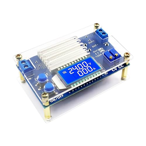 DaFuRui DC Buck Converter, 1Pack 5.3V-32V to 1.2V-32V 12A Adjustable Power Supply with LCD Display Volt Transformer Reducer