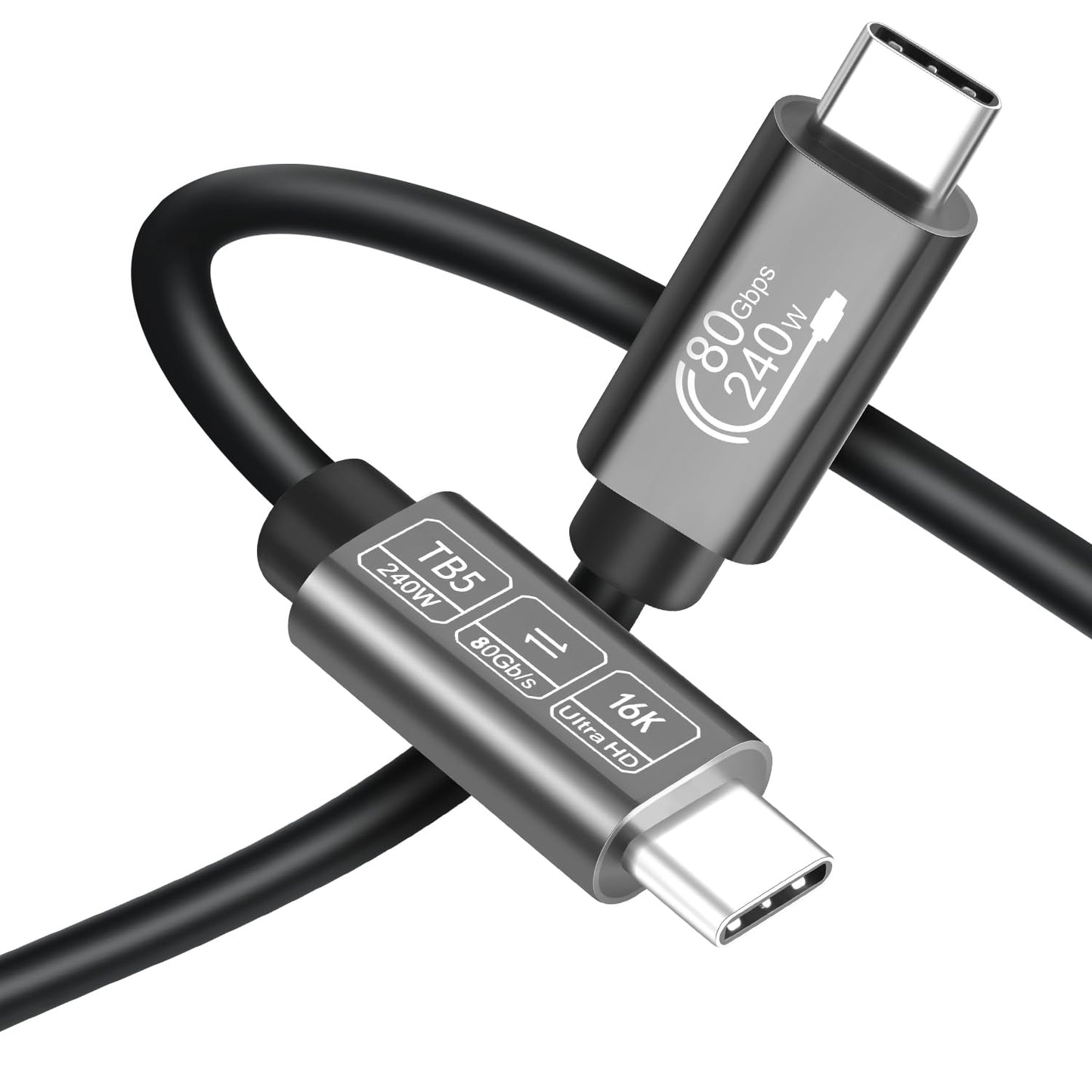 Angusplay USB C Cable 80Gbps Thunderbolt 5/4/3 6ft, USB4 | 240W Fast Charging | 16K/8K Video Display | Compatible with MacBook Pro/Air, iPad Pro, Dell
