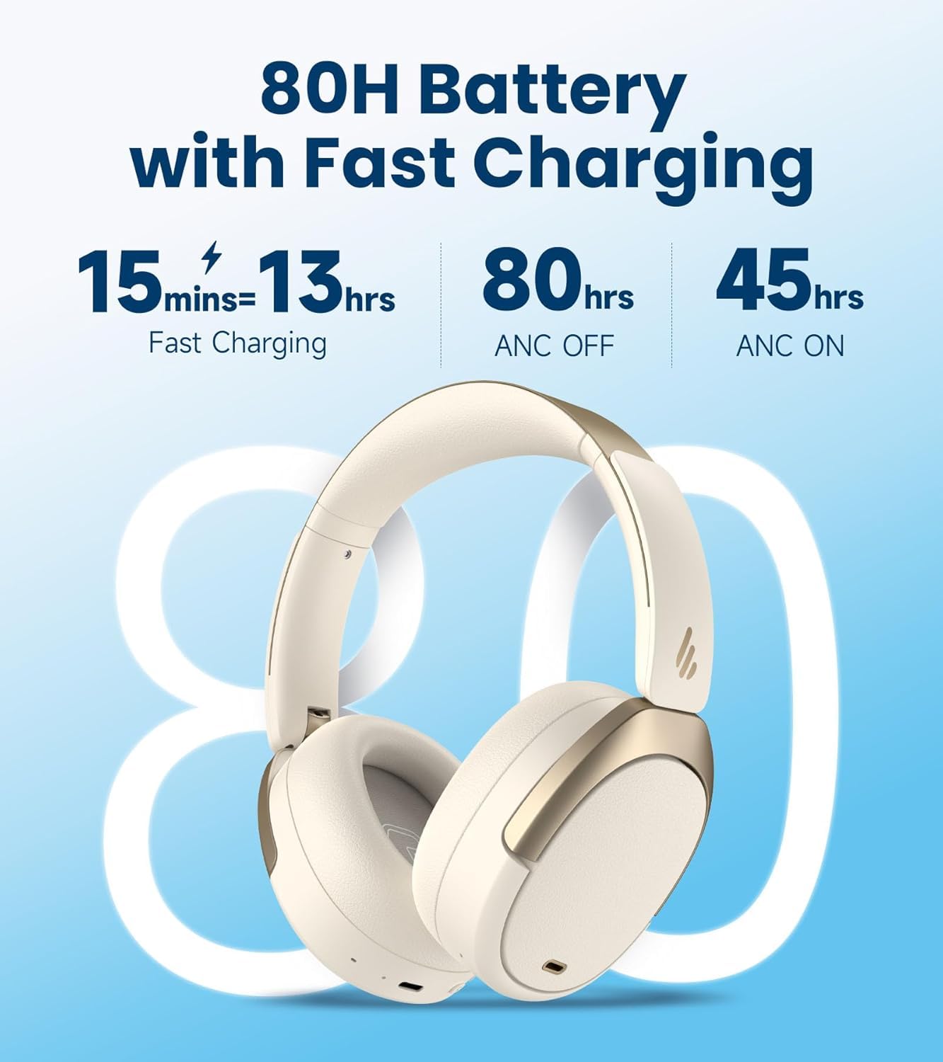 Edifier WH950NB Gen 2 Wireless Hybrid Active Noise Cancelling Headphones, Hi-Res Audio with LDAC 8-Level ANC, Spatial Sound 80H Playtime Bluetooth…