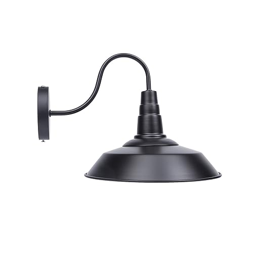 Lightess Black Wall Sconces Lighting Gooseneck Industrial Barn Lights Vintage Farmhouse Wall Lamp, CY-8