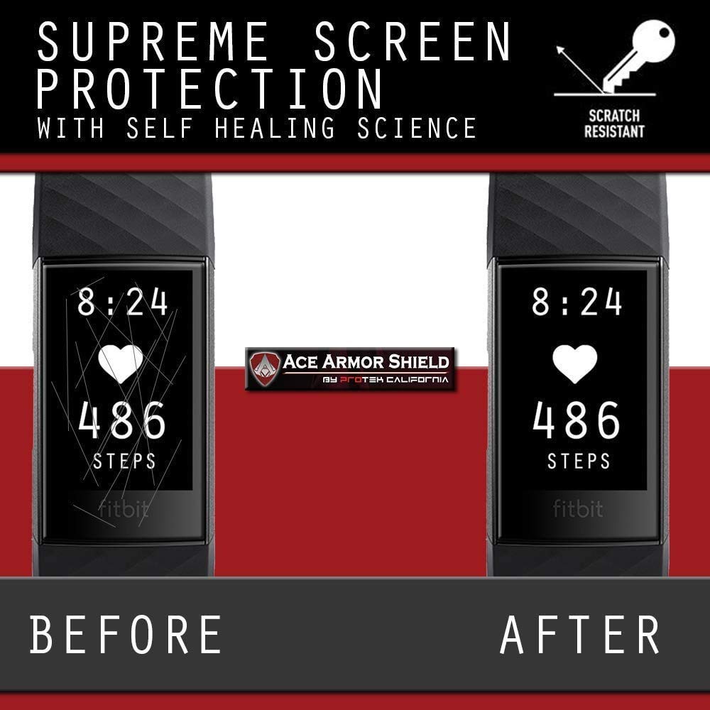 ACE ARMOR SHIELD Premium Screen Protectors for the Fitbit Charge 3 and Charge 4 (CHARGE 3 & 4)