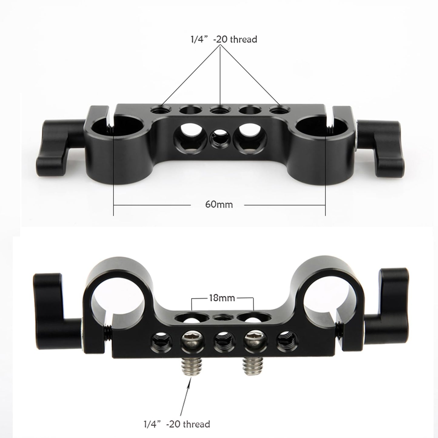 NICEYRIG 15mm Rod Clamp with 1/4"-20 Standard Thread for Camera Shoulder Rig 15mm DSLR Camera Cage Rig