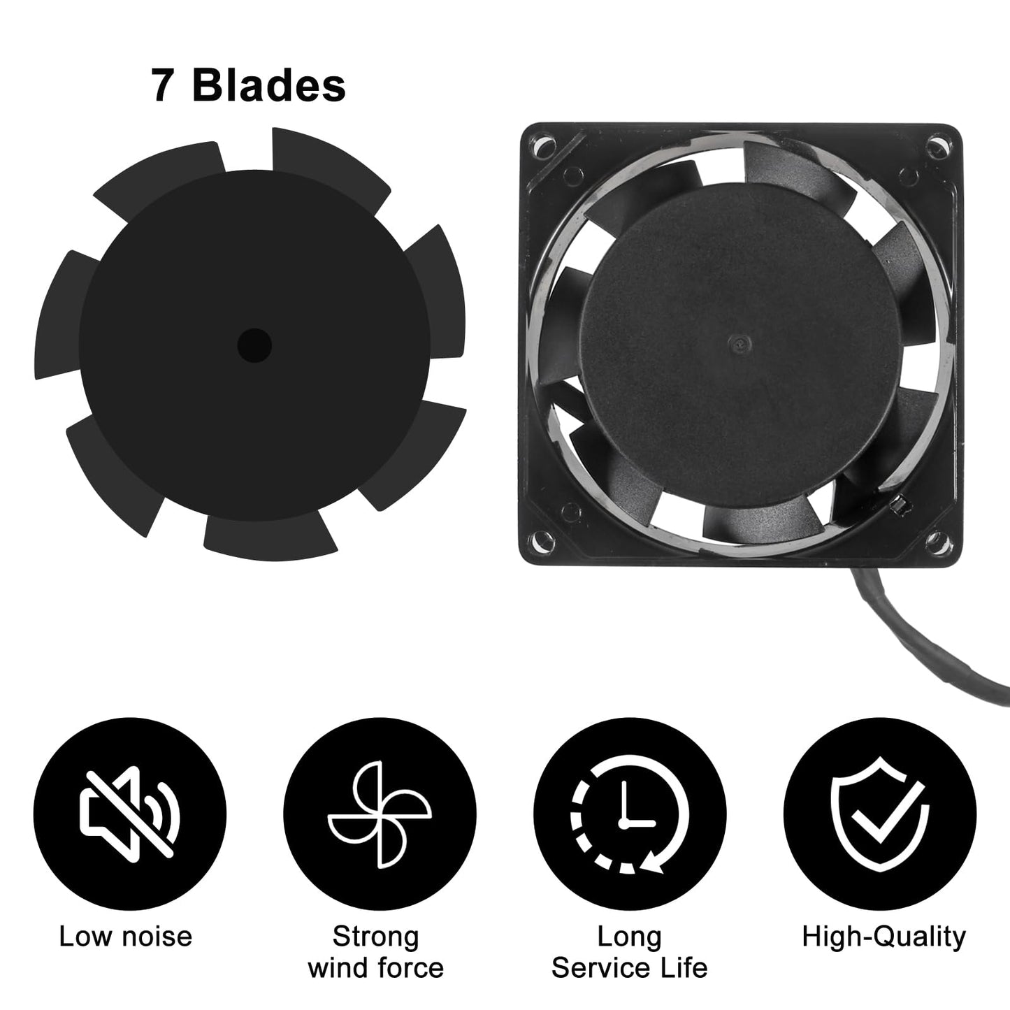 D-FLIFE 4pcs 8025 Cooling Fan 80x80x25mm DC 12V Cooler Brushless XH2.54 2Pin for DIY PC Computer Case - EC Industrial 80mm 25mm