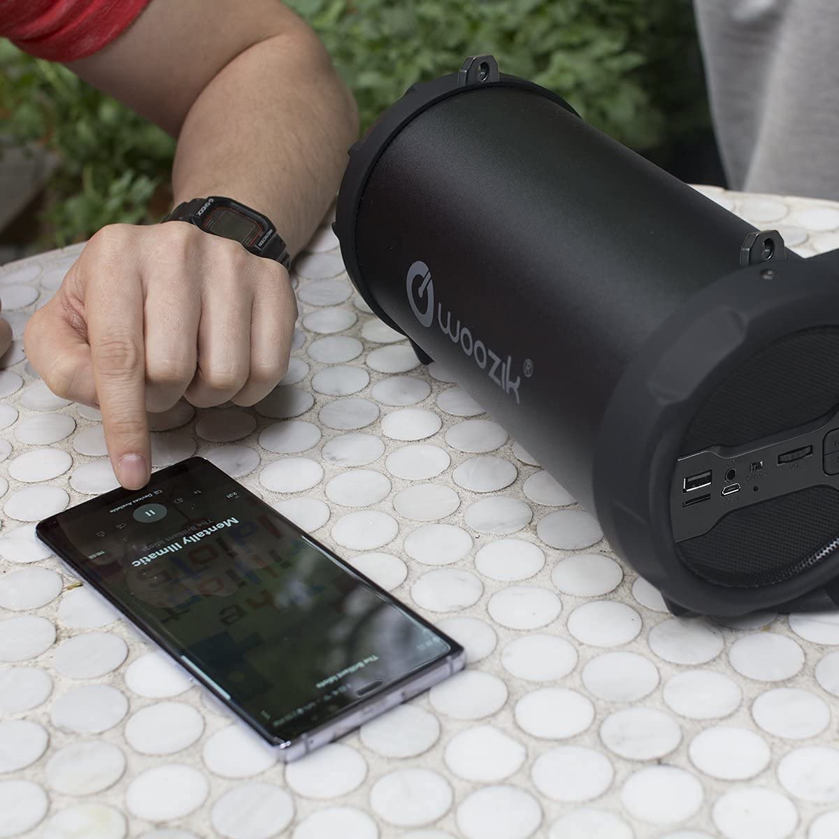 WOOZIK Rockit Go / S213 Bluetooth Speaker, Wireless Boombox Indoor/Outdoor with FM Radio,Micro SD Card, USB, AUX 3.5mm Support, Rechargeable Battery