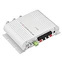 Power Amplifier, Mini HiFi 2.1 Stereo Bass Digital Amplifier, 15W x 2 RMS Output Audio Amp with & 3.5mm Audio Input for Home/Auto (Silver)