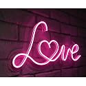 Britrio LED Neon Light Sign Pink Love Neon Sign Wall Decor for Girl Bedroom Christmas Valentine's Day Wife Women Birthday Gift Living Room Home Decor